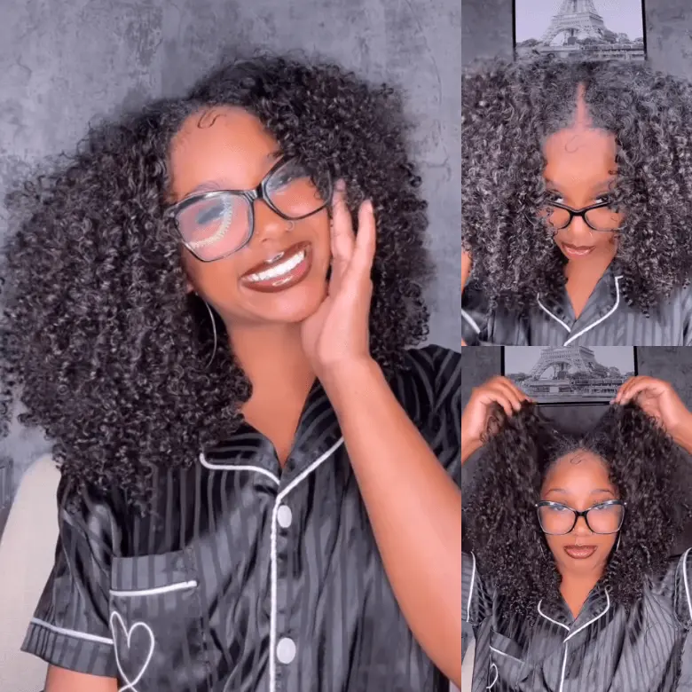 Sunber Upgrade New V Part No Leave Out Glueless Jerry Curly Wig With Affordability price