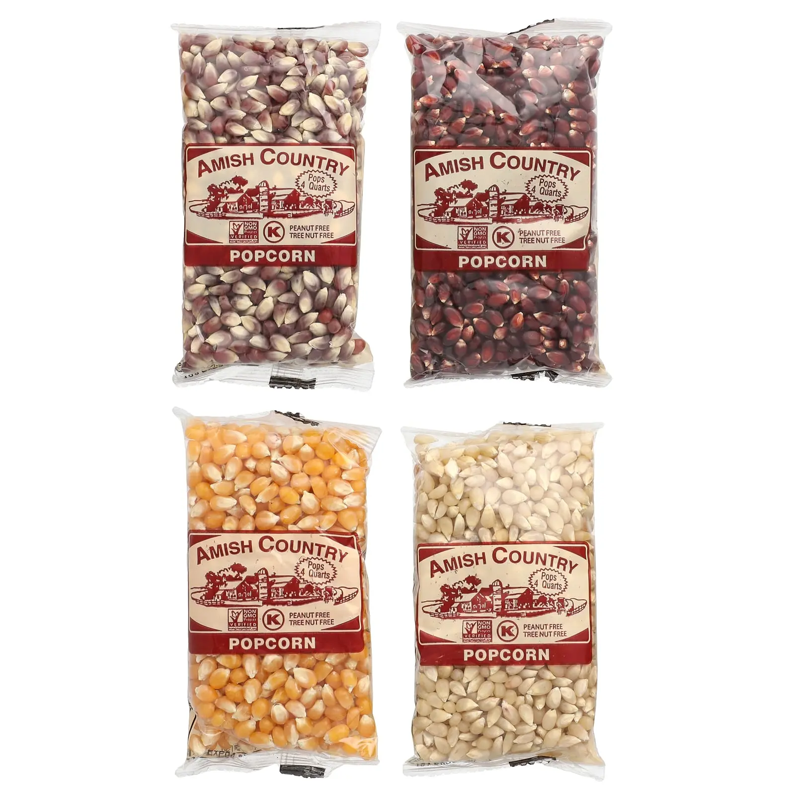 Amish Country Popcorn Variety Set Popcorn , 4 Pack, 4 oz (113 g) Each Amish Country Popcorn Variety Set Popcorn , 4 Pack, 4 oz (113 g) Each