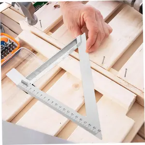1 stainless steel 90-degree triangle ruler, right-angle carpenter's marking and precise layout, multi-functional protractor and drafting measuring tool