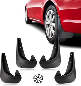 DREAMIZER 4PCS Car Mud Flaps Splash Guards Front and Rear Side Mudflaps Winter Vehicle Sediment Protection No Drilling Reuqired Mudguards Fender with Hardware Kits Car Accessories Fit for Sedan Automotive Decoration Truck Wheel Protector