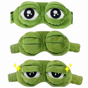 Whimsical 3D Frog Eyeshade Cute Cartoon Shaping Eye Mask Soft Hypoallergenic Portable Blindfold for Daily Nap Travel Leisure Gifts