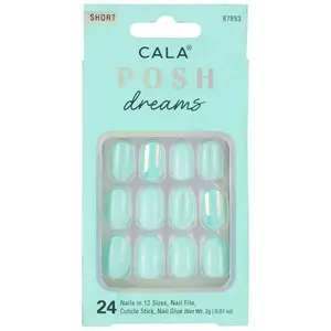 CALA Posh Dreams | Short Oval Mint Press On Nails
