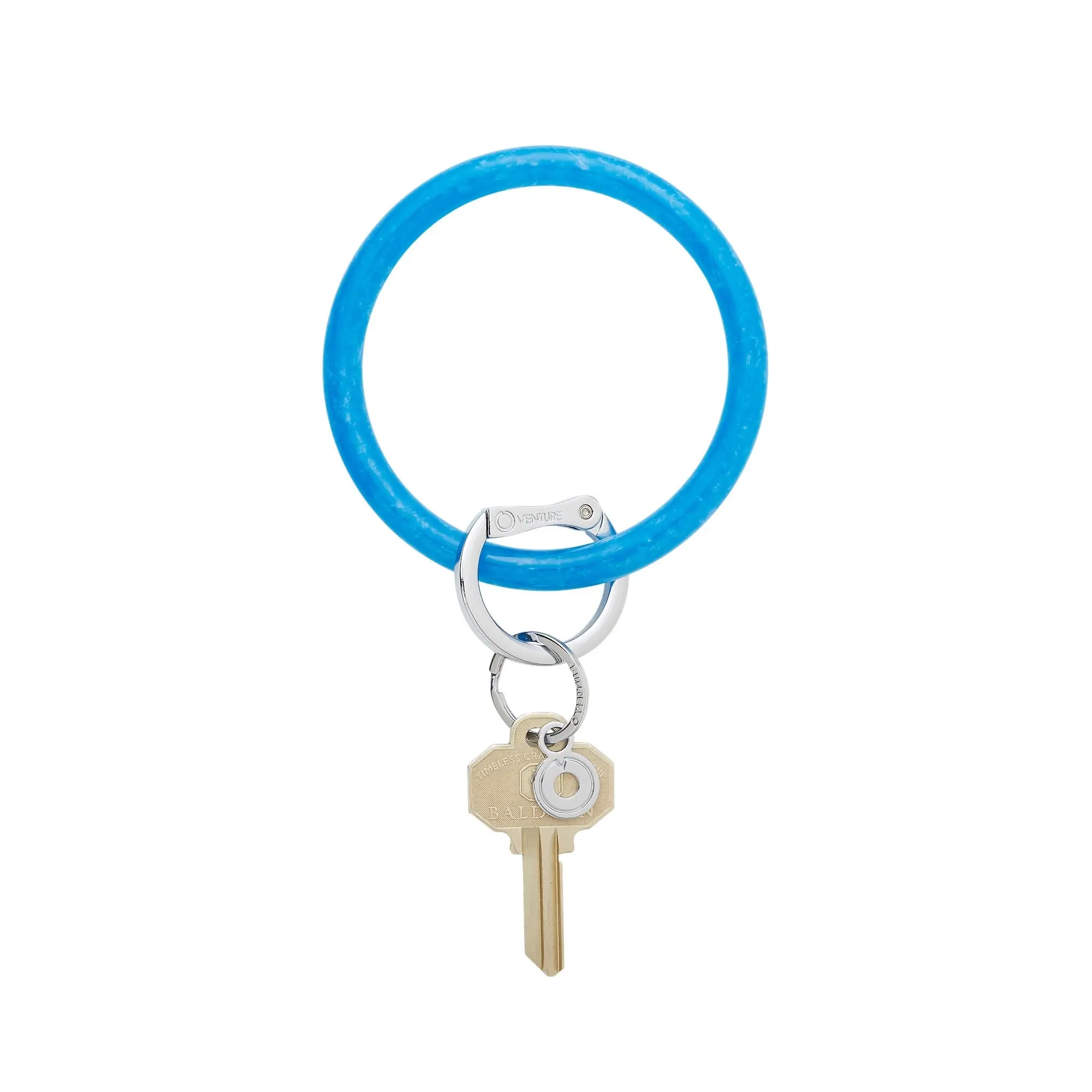 OVENTURE Resin Big O® Key Ring - Peacock Design, Features Key, Keyring Attachment, Keyring Clasp Charm