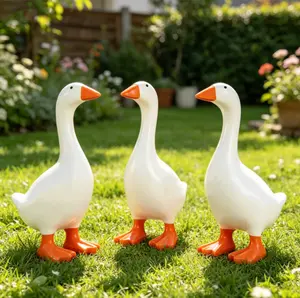 Magnetic Goose Key Holder - 7" Handcrafted Resin Statue with Magnetic Beak, Household Items Decor for Shelves & Home Use, Unique Housewarming Gift