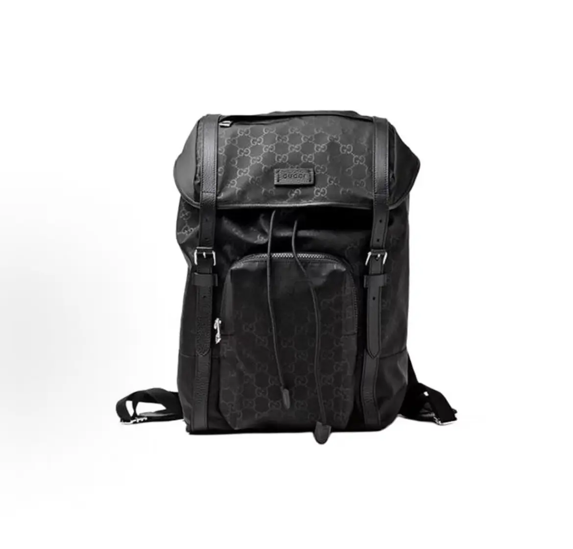 Pre-owned GUCCI GG Nylon Backpack Black Tonal Monogram 2605196