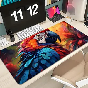 Colorful parrot Mouse Pad Design XXL 1000×500mm 900×400mm 800×400mm 600x300mm Large Gaming Mouse Pad - Extended Mousepad, Thick, Non-Slip Rubber Base Desk Mat with Precision Stitched Edges - Washable Large Desk Pad Desk Accessories