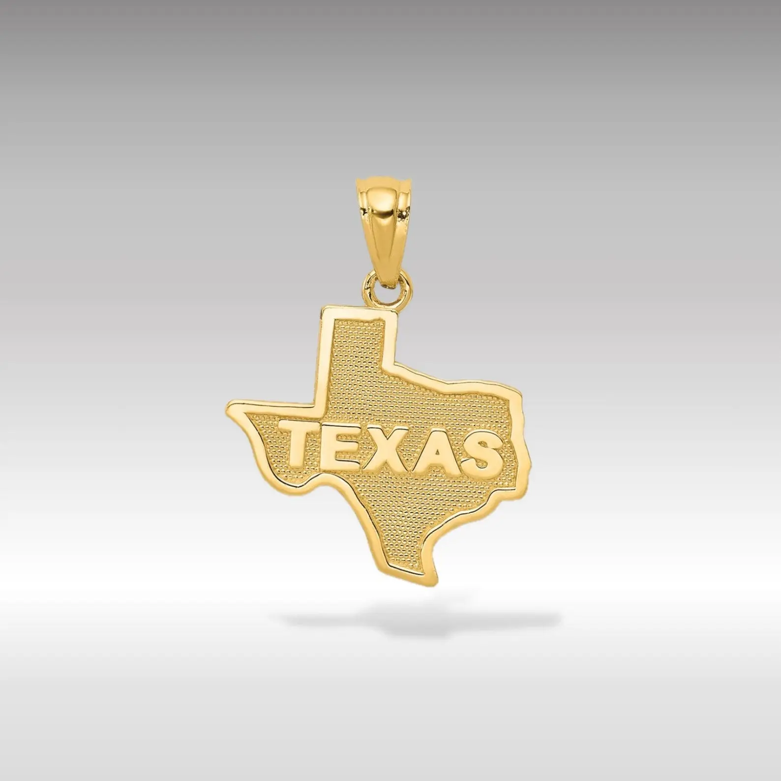 14K Gold State of Texas Map Pendant - Model C3070