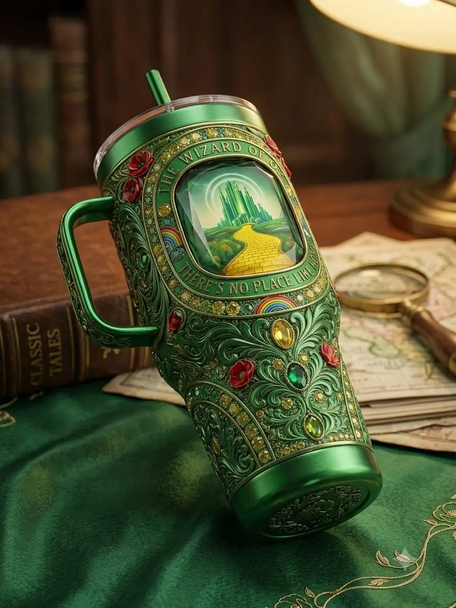Wicked The Emerald City 40oz Tumbler with Handle 2, I Have Been Changed for Good Travel Mug, Wizard of Oz Gift Cup