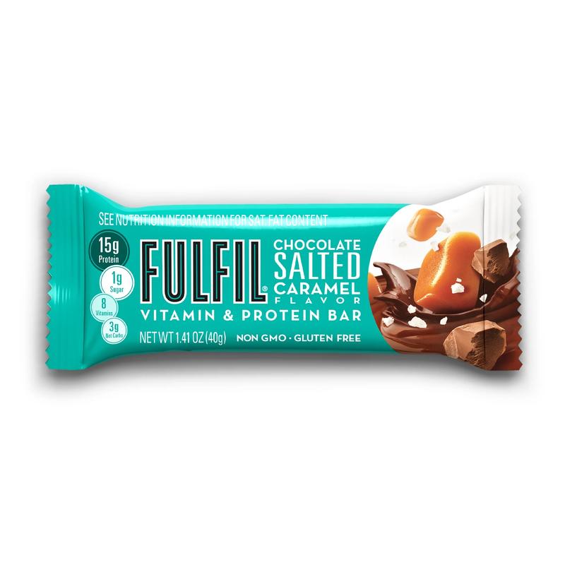 FULFIL Nutrition Vitamin & Protein Nut Bars, Chocolate Salted Caramel Flavor, 4 Count