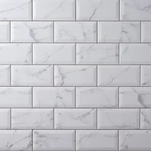 Milano Statuary White 3x6 Beveled Ceramic Tile Glossy