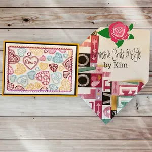 Valentine Love Hearts Embroidered Greeting Card
