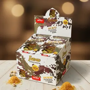 Dubai Pistachio Kunafa & Dark Chocolate Box by Iconic Chocolate | Pack of 12 - 200g Bars