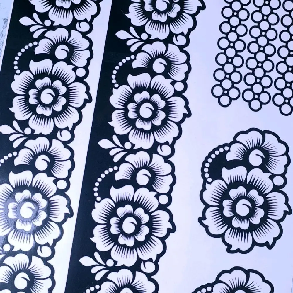 Henna Stencils Feet Set for Temporary Designs Feet Palm & Fingers Easy Apply Remove Elegant Stickers for Wedding Party Use