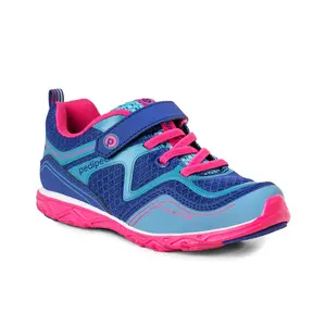 Pediped Force Flex Navy Fuchsia Kids Shoes Durable Breathable Active Footwear for Healthy Foot Development APMA Approved
