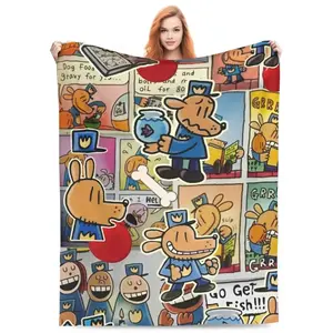 Dog Man Dogman And Friend Micro Blankets Picnic Flannel Bedding Throws For Couch Bed Warm Customized Quality Bedspread, Valentine's Day Gift, Gift for Him & Her