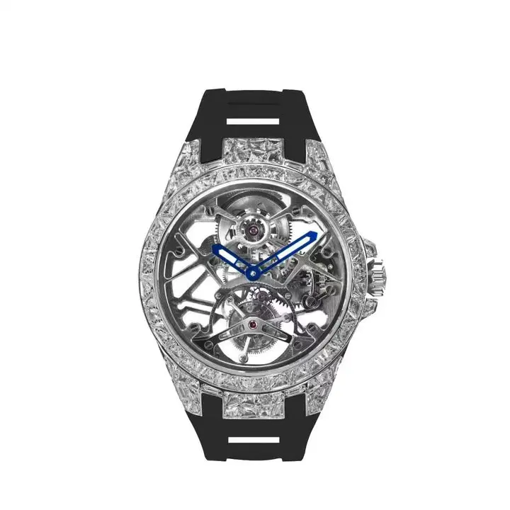 Wuyin Skeleton Tourbillon High-End Mechanical Watch - Manual Winding, Sapphire Crystal, 44mm T850M, Sports-Inspired Transparent Mechanical Watch, High-End Mechanical Watches, Sports-Inspired Mechanical Watches