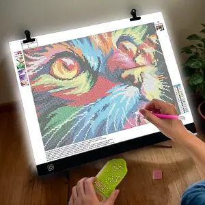 A3/A4/A5 LED Drawing Tracing Board, Precision size options, LED Light Pad powered by USB but without internal battery, 3-level brightness adjustable, diamond drawing, sketching, copying, notebook writing board with ultra-thin light box