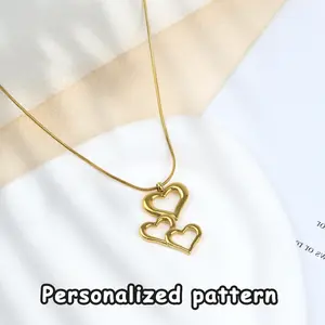 1 Count Cute Heart Necklace, a small gold heart necklace that sticks out personality and pairs with daily looks