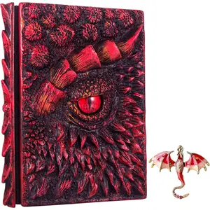 3D Dragon Eye Embossed Journal, Engraving Notebook,Dnd notebook for Dragon Lovers ,Blank Paper,Hardcover Travel Notepad for Writing,Sketchbook,Collection,,Decoration A4 and A5 Size (A5-Red