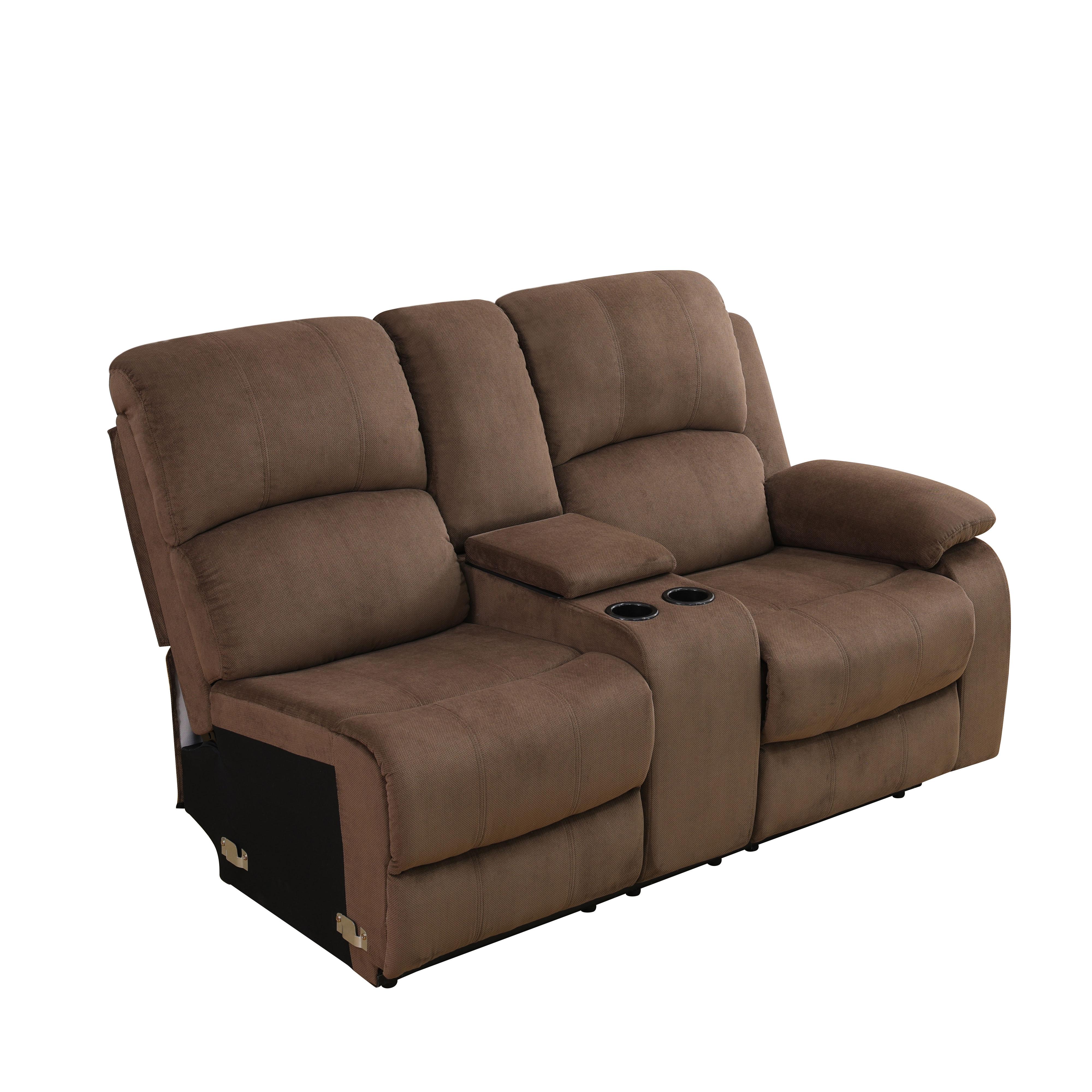 Brown Pineapple Fabric Living Room 3-Piece Intelligent Recliner Sofa Set, Modern Luxury Comfy Cloud Couch for Home Theater, Lounge Furniture with Adjustable Recline