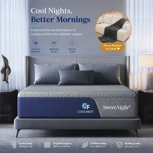 "Weightless Cooling Mattress for Heavy Users - 5-Zone Support & 8°C Cooler",Fiberglass-Free Sleep Experience Temperature Regulation,tiktokshopmemorialday