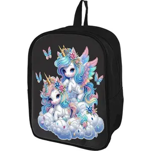 Mermaid Special Shape Diamond Painting Backpack DIY Rhinestones Shoulder Backpack Diamond Painting Book Bag for Art Crafts
