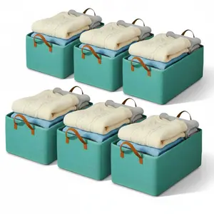 6pcs wardrobe organizing boxes, foldable stacking storage containers, clothes and pants organization, keeping the wardrobe tidy