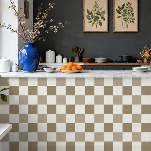 6/20 Pieces Extra Sticky Thickened Matte Peel-and-Stick PVC Floor Tiles, Waterproof & Moisture-Proof Mosaic Tile Stickers, Backsplash Decals for Home Decoration - Ideal for DIY Decor in Kitchens, Bathrooms and Laundry Rooms