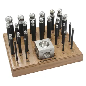 24 pieces dapping punch set with block.