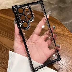 Phone Case: [Luxury Shockproof Case] Luxury Transparent Shockproof Acrylic Case with Lens Protection |   Compatible with Samsung GalaxyS26  S25 S24 S23 S22 Ultra Plus |   Clear Covers Get 2 High-definition Tempered Glass Screen Protectors