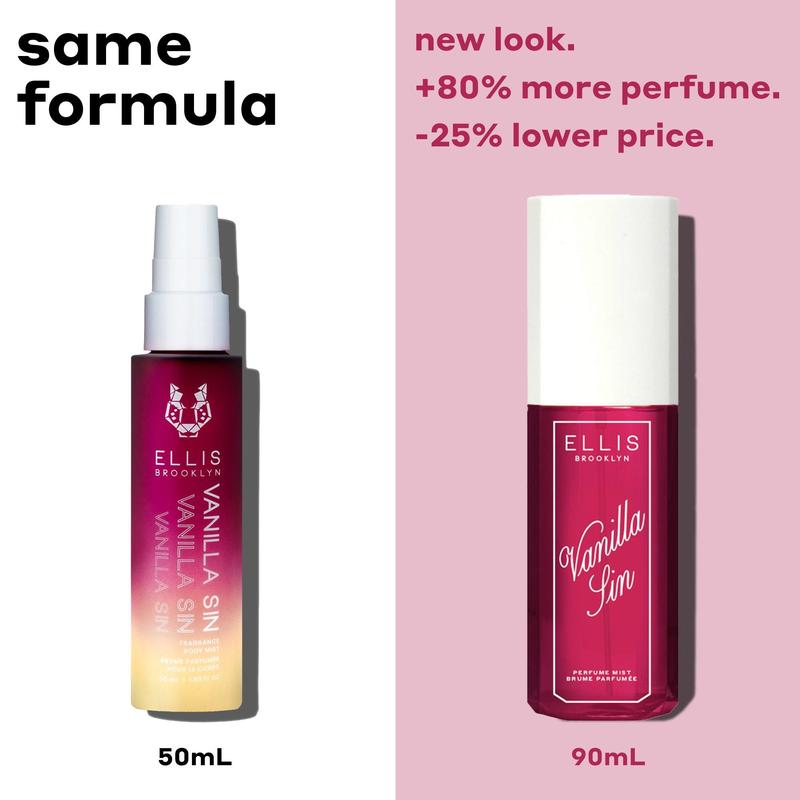 VANILLA SIN Perfume Mist 90ml - Gourmand Perfume Mist with Black Cherry, Hazelnut, Bourbon Vanilla, Vanilla Infusion, and Fresh Freesia.