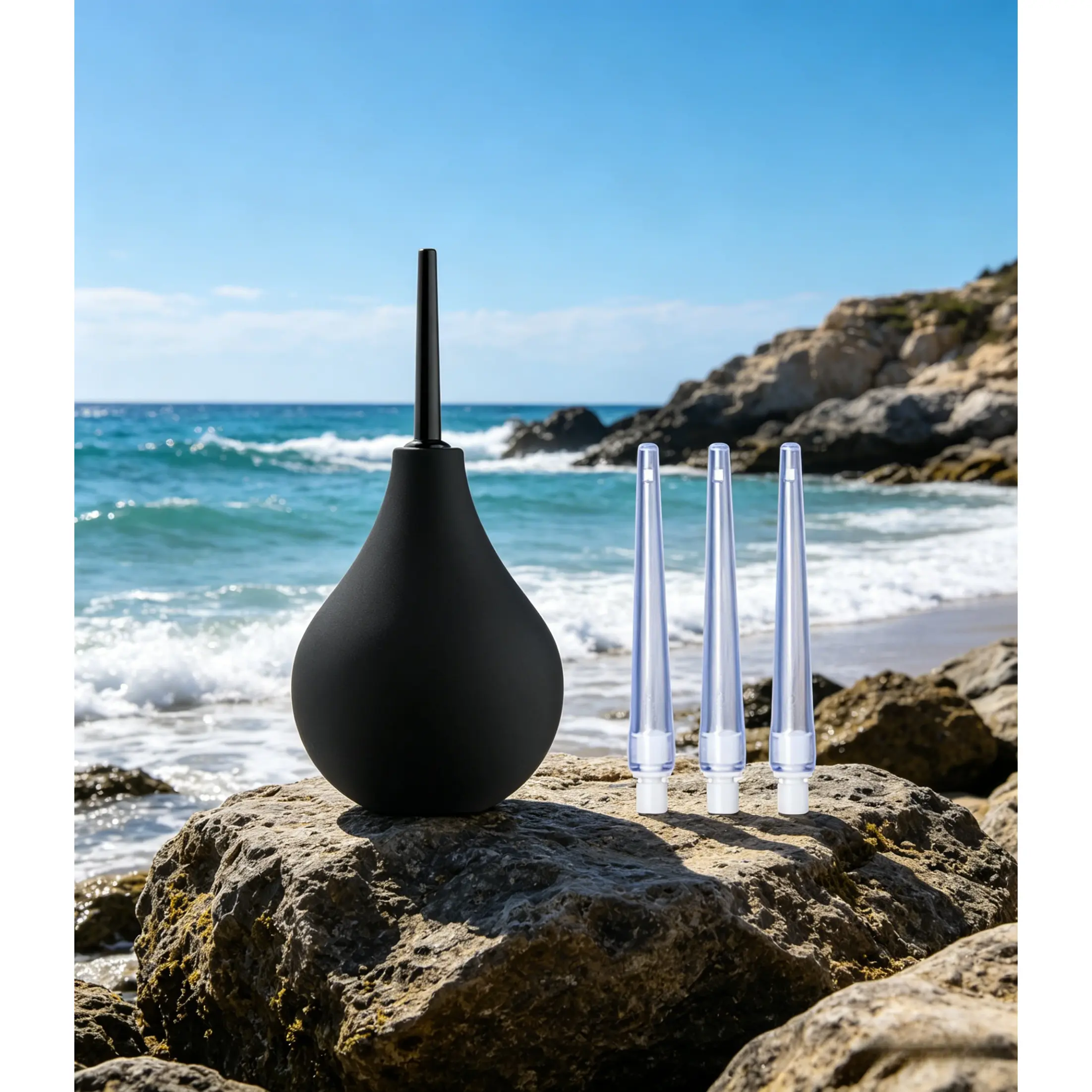 Portable Palm-Sized Personal Cleansing Bulb for Off-Grid Gut & Intimate Care - Manual Extrusion, Detachable Tubes, Dust-Proof Storage Pack for Camping & Travel, Health, Hiking, Waterproof