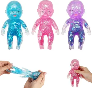 Sparkle Glitter Sugar Squishy Stress Ball, Slow Rising Stretchable Moldable Fidget Squeeze Toy for Anxiety & Sensory Relief