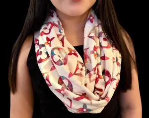 Pink LV (Squish) Print Infinity Scarf
