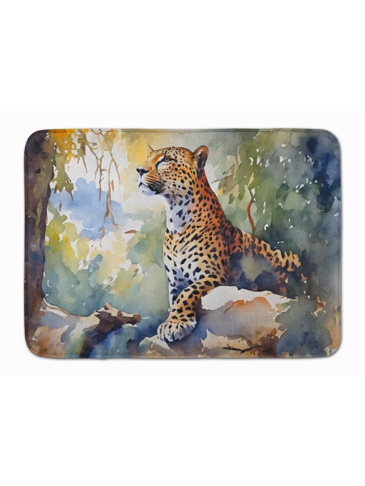 Carolines Treasures DAC2947RUG 19x27 in. Leopard Memory Foam Kitchen Rug, Animal-Inspired, Art-Themed, Cozy, Cushioned Household Textile Rug, Animal-Inspired Kitchen Rugs, Art-Themed Kitchen Rugs