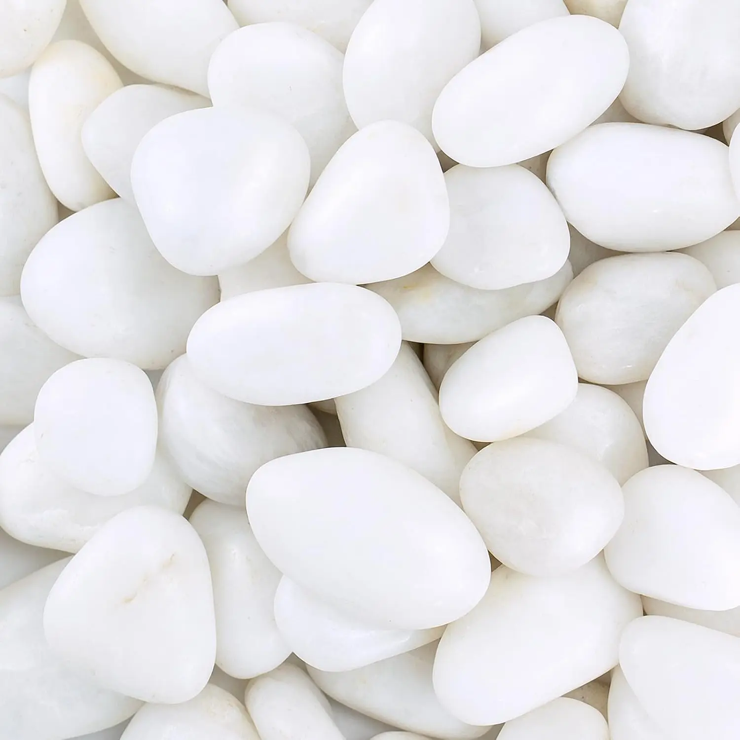 Pebbles for Indoor Plants, 2lbs White Pebbles 1-2 Inch Decorative River Rocks for Planters, High Polished Stones for Vase Filler Fish Tank Landscaping Garden