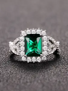 1 PC Glamorous Cubic Zirconia Ring For Women Statement Ring engagement rings Wedding Engagement Valentine's Day Party Gift