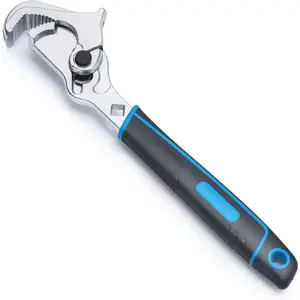 12-inch Pipe Wrench, Forged Self-adjusting Plumbers Wrench with 3/8 to 1-3/4 inch Jaw Open,