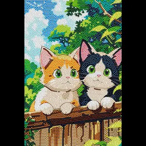 Kittens Diamond painting, Crystal Diamond Painting Kit, Frameless