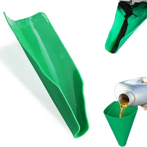 Reusable Flexible Foldable Oil Funnel Green Multi-Purpose Funnels for Automotive Use Easy to Clean Small Wide Mouth Funnel for Oil Drain