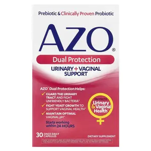 AZO Dual Protection, Urinary + Vaginal Support, 30 Once Daily Capsules