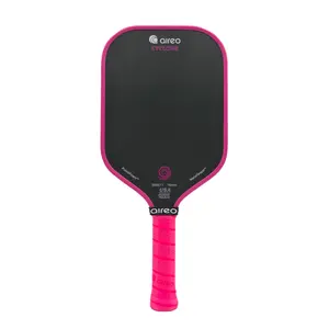 AIREO Gen 4 Pickle Ball Paddle, Cyclone 16MM Nanograph Grit Surface with Floating Foam Core Pickleball Racket, Hot Pink Pickleball Paddle for Pro-Level Performance