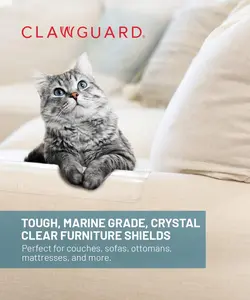 CLAWGUARD XL Marine Grade Furniture Shields The Ultimate Clear Cat Scratch Pads to Protect & Cover Couch/Sofa/Chair/Upholstery