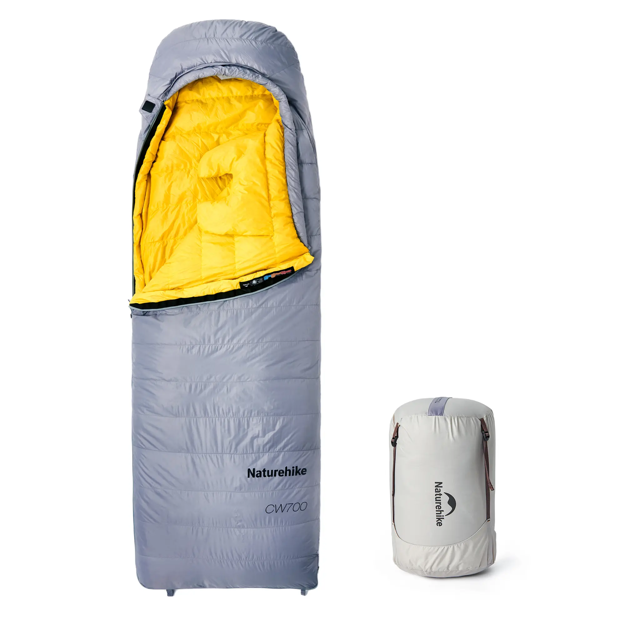 Naturehike CW700 Cold Weather Down Sleeping Bag, 650FP Duck Down Camping Sleeping Bag for Winter Camping, Backpacking & Hiking, Comfort Rated 29°F / -1.7°C