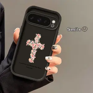 flowery cross. suitable for Google phone cases, suitable for Google Pixel 7, 8, 9, 10 Pro, A, XL models of phone cases, new design, distinctive features, rich colors, four colors to choose from