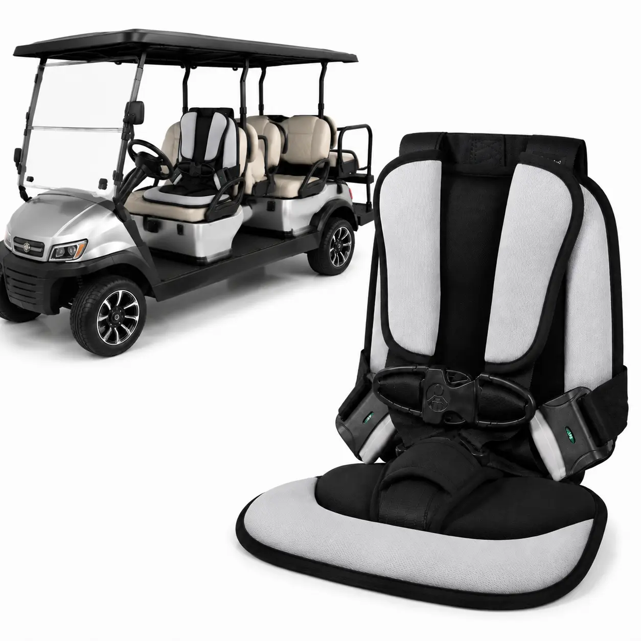 kvzkvz Golf Child Positioner for Golf Carts, Golf Cart Toddler Seat, 5 Point Harness to Keep Kids Secure in Golf Cart, Universal Fit for Most Golf Carts
