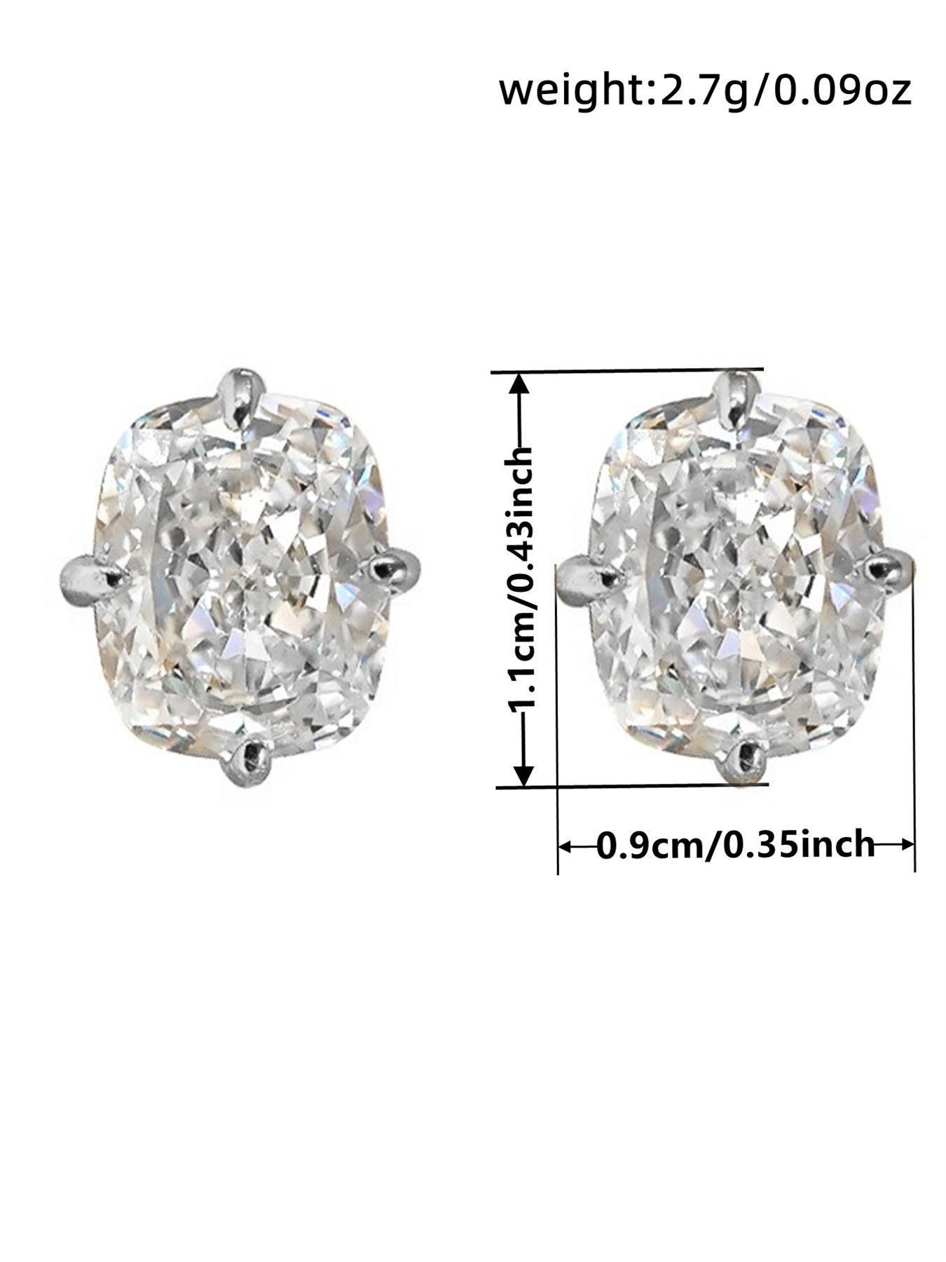 1 Pair Romantic Cubic Zirconia Stud Earrings For Women High Quality Earrings For Party Engagement Anniversary Jewelry Valentine's Day Gift