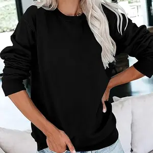 Holafish Women's Crewneck Sweatshirt Runs 2 Sizes Small Solid Color Long Sleeve Casual Unisex Sweatshirt for AutumnGraduation Back To School Outfits Teacher Outfits For Women Everyday Fashion Soft Polyester Pullover Fall Outfit H60