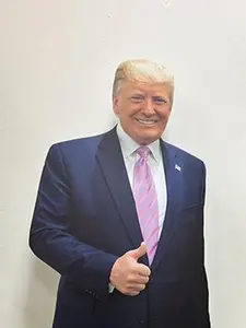 Life Size Cutout of Donald Trump 6 foot tall Standing Trump Printed on Plastic