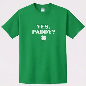 Yes Paddy St Patrick's Day Baby Tee, Y2K St Paddys Tee, Vintage 90s Womens Retro Shirt, Funny Irish T-Shirt, Pattys Parade, Split the G